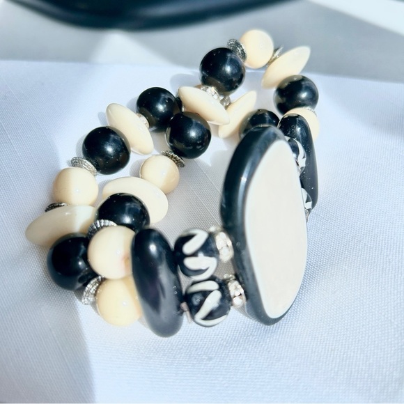 Chico's Black & White Statement Bracelet - Picture 3 of 3